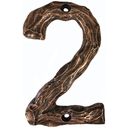 LHN2-AC Log House Number 2, Antique Copper, 1 piece